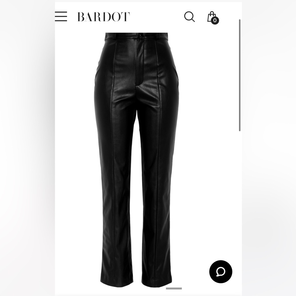 New Bardot Polly Vegan leather high rise trousers in black Size M (US size 6)